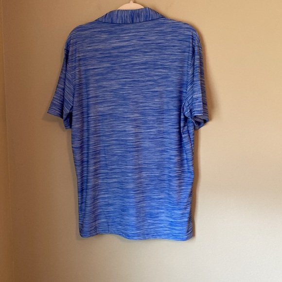 Men’s Quick Dry Blue Short Sleeve Polo Shirt Medium - Picture 3 of 4